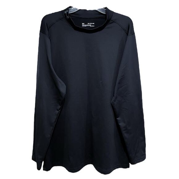 Under Armour Mens Coldgear Mock Neck Shirt Size 3XL Black Base Layer Thermal - Picture 1 of 5
